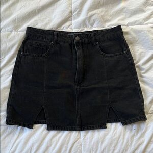 Classic Black Denim Skirt